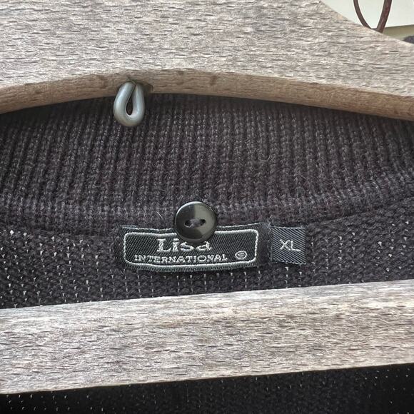 Vintage 90s Snowmen Winter Christmas Ugly Sweater Vest Black Applique XL - Picture 3 of 7